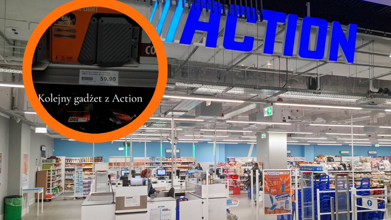 LED-owa lampa robocza Werckmann z Action za 60 zł. Jak mocno świeci i na jak długo starcza?