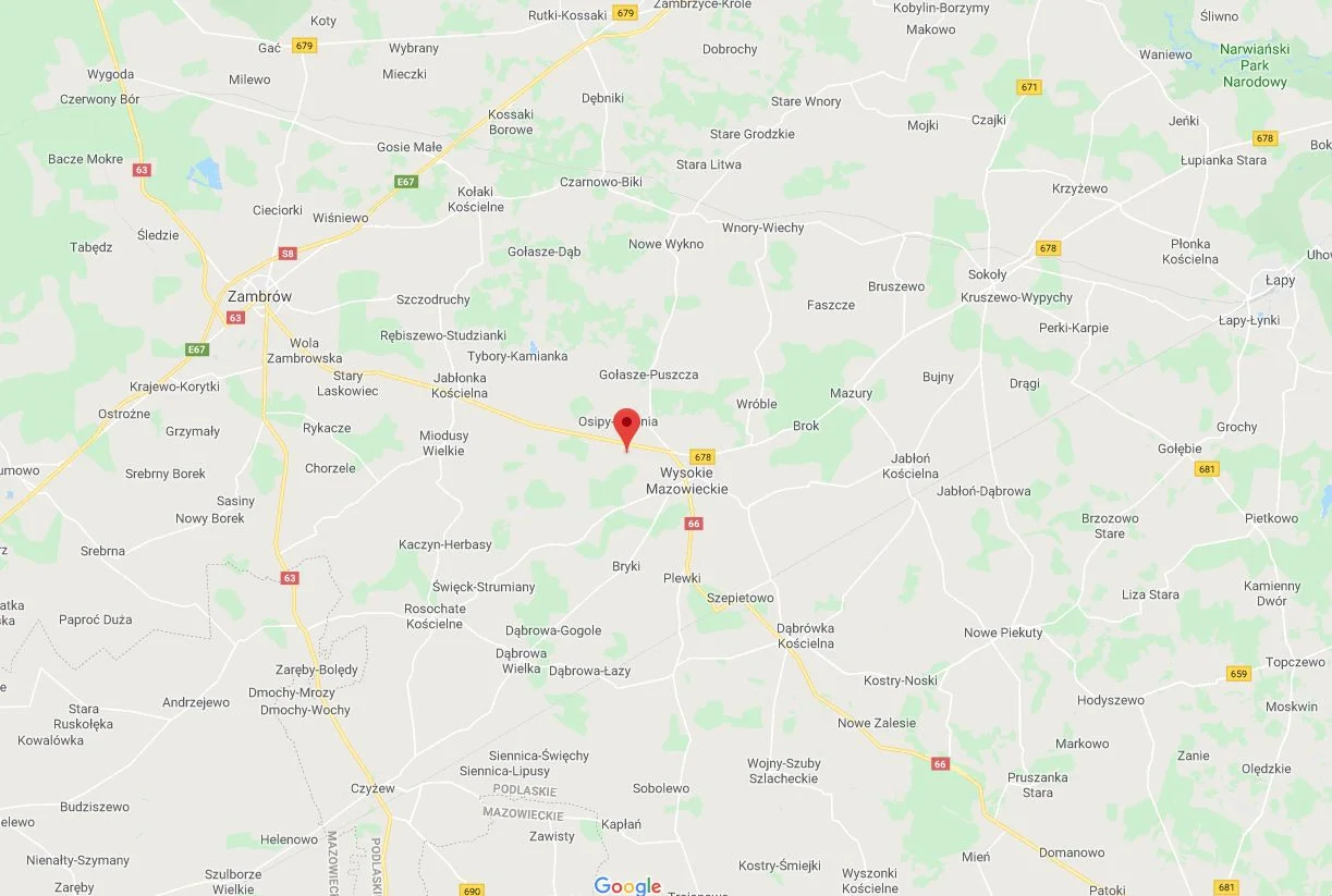 Osipy Zakrzewizna w powiecie wysokomazowieckim w woj. podlaskim.