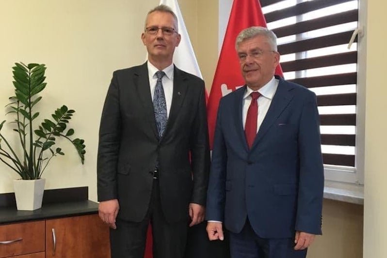 Od lewej: senator Rafał Ślusarz i wicemarszałek Senatu Stanisław Karczewski.