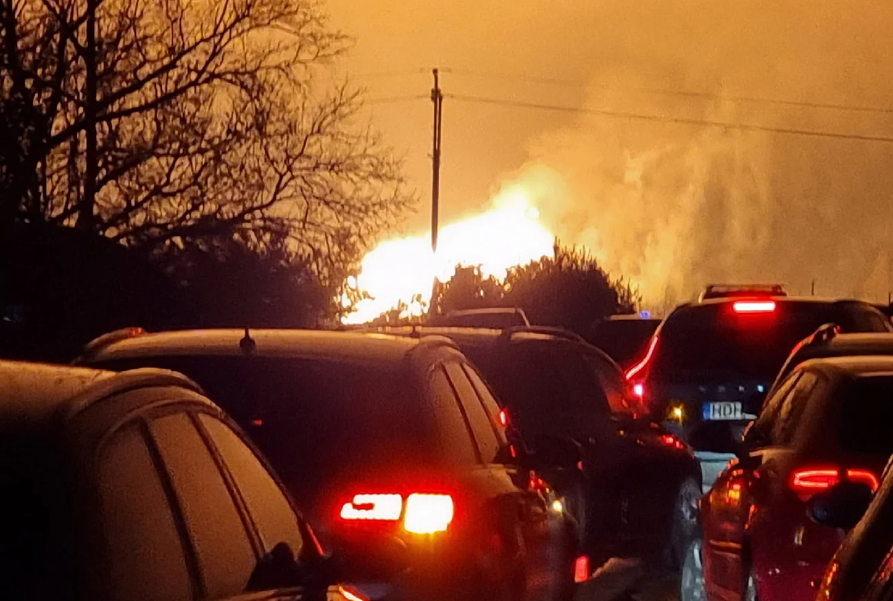 Wielka eksplozja gazociągu na Litwie. Płomienie sięgają nawet 50 metrów.