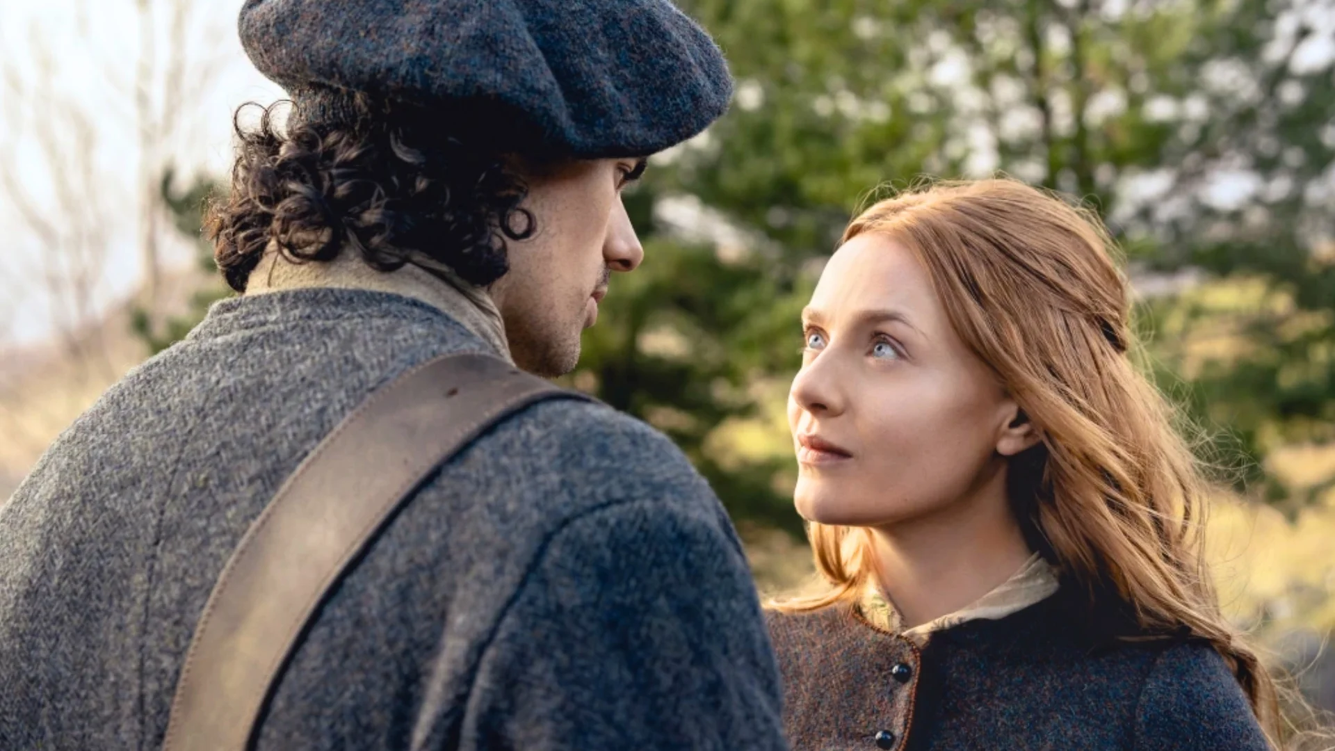 Jamie Roy i Harriet Slater jako Brian i Ellen w serialu "Outlander: Krew z krwi"