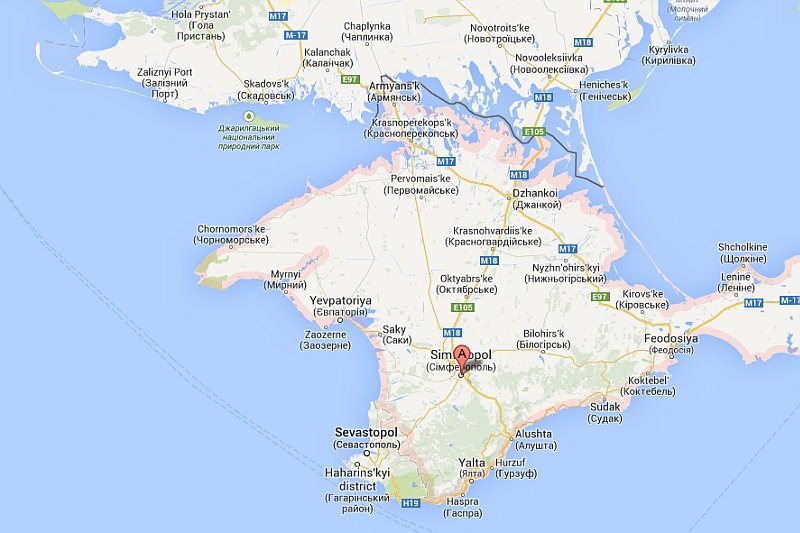 Google Maps w wersji rosyjskiej. Krym bezapelacyjnie należy tu już do Rosji...