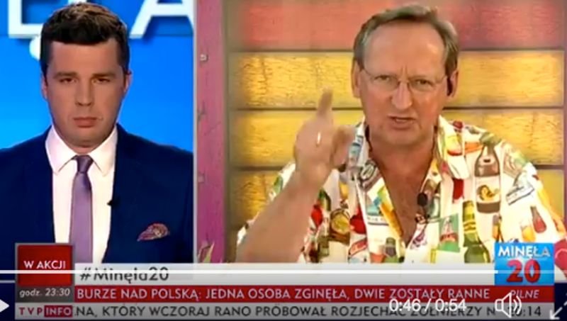 Michał Rachoń, prowadzący "Minęła 20" i Wojciech Cejrowski