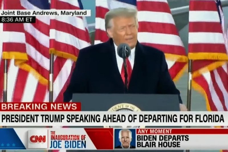 Piosenka "Don't stop believin'" zespołu Journey na pożegnanie Trumpa to dziwny wybór. Piosenka "Don't stop believin'" zespołu Journey na pożegnanie Trumpa.