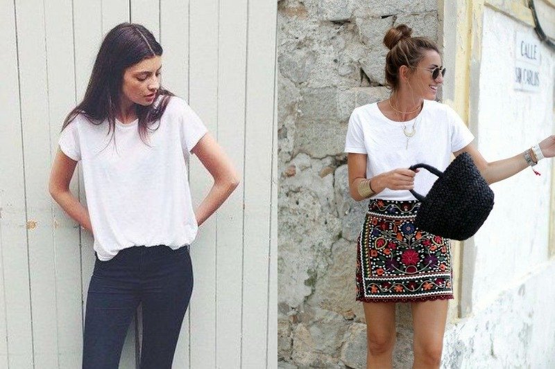 Białą koszulkę możesz wystylizować na wiele sposobów