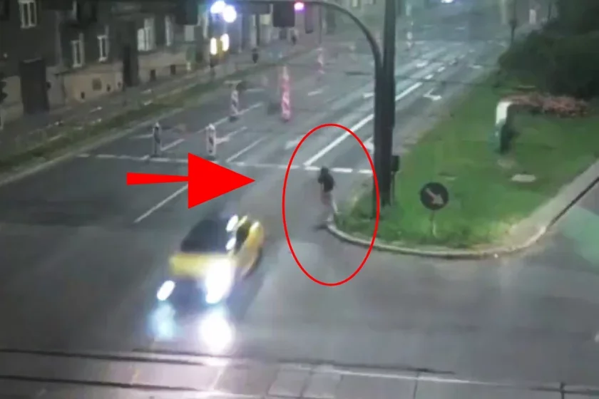 Co z pieszym, w którego mało nie uderzył samochód prowadzony przez Patryka P., syna Sylwii Peretti?