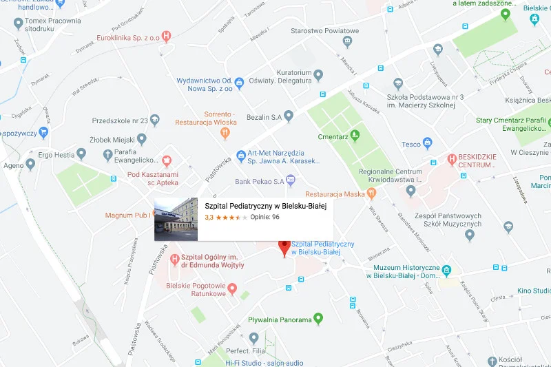 Szpital Pediatryczny w Bielsku-Białej.