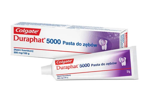 Duraphat 5000 to pasta przeznaczona do stosowania leczniczego. Zawiera aż 5000 ppm fluoru.