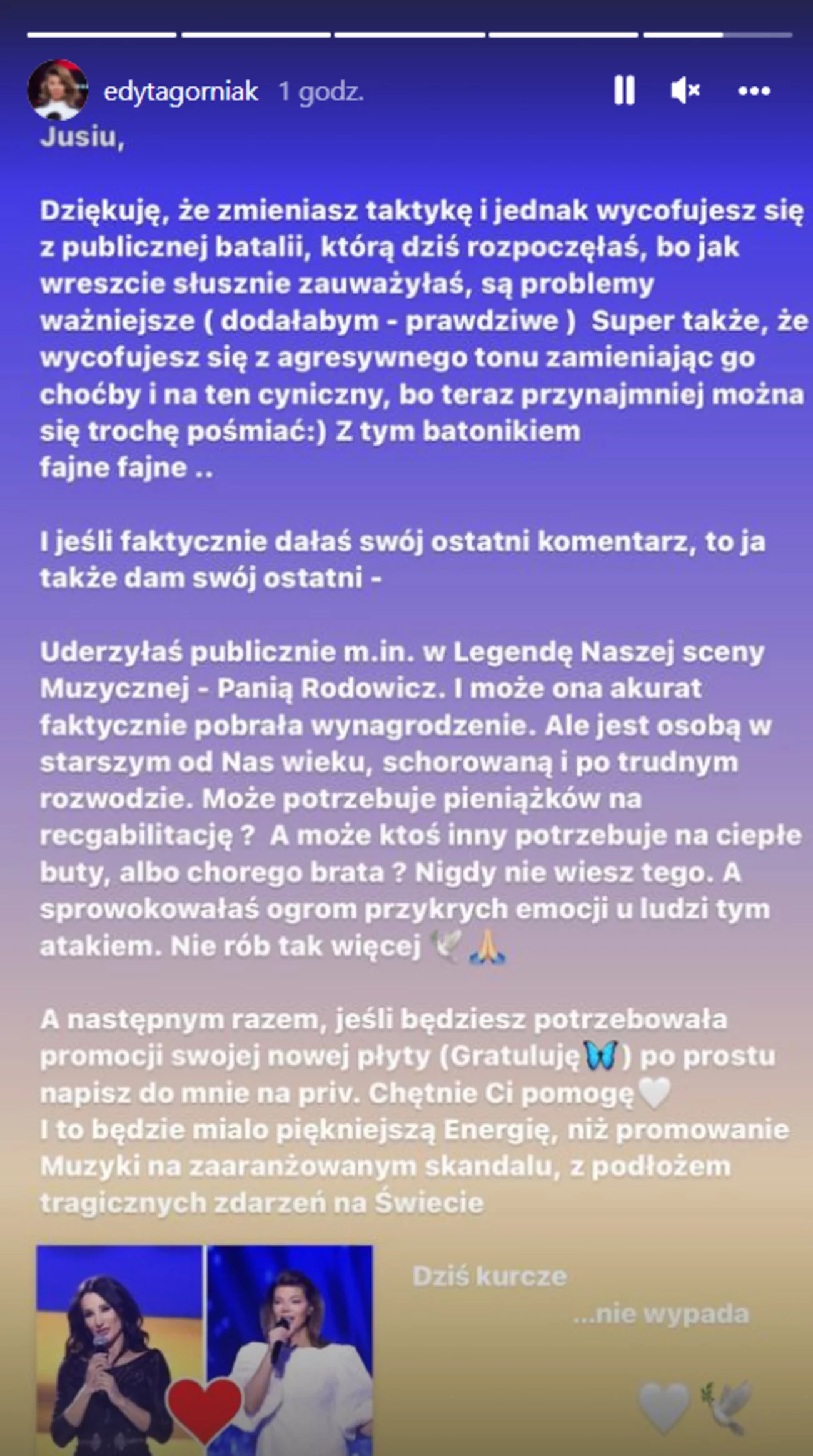 Edyta Górniak stanęła w obronie Maryli Rodowicz. Konflikt z Steczkowską