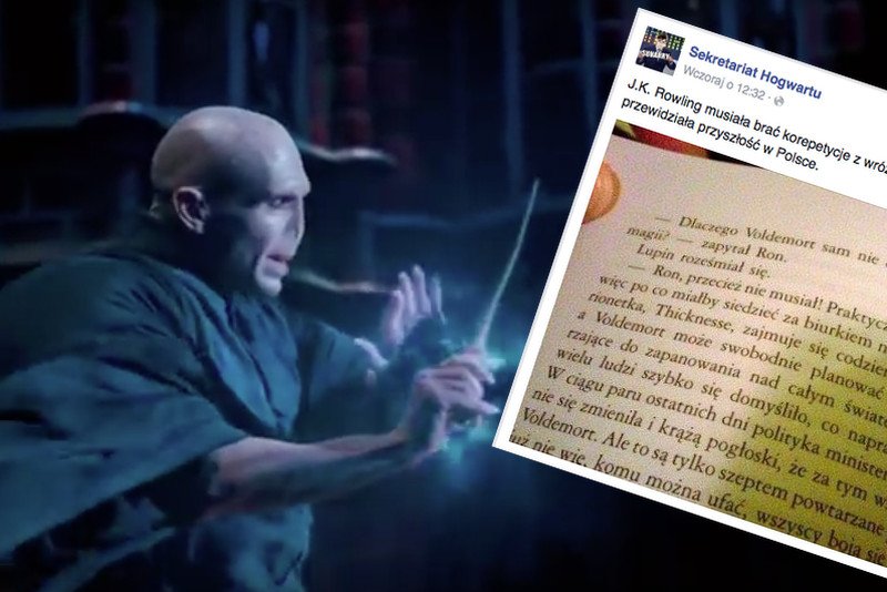 Internauci widzą dziwne podobieństwo pomiędzy obecną sytuacją polityczną w Polsce, a zdarzeniami z Harry'ego Pottera.