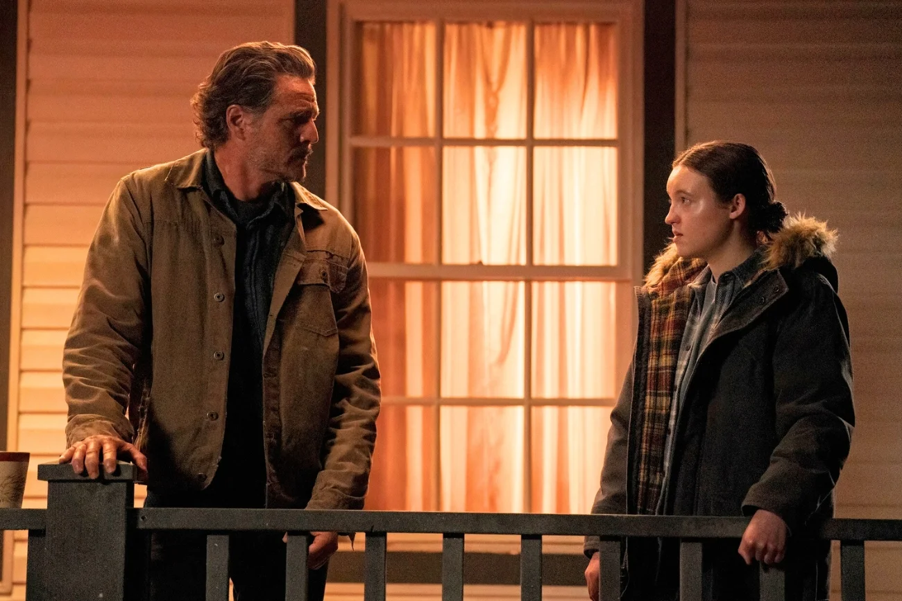 Pedro Pasca jako Joel i Bella Ramsey jako Ellie w 2. sezonie serialu "The Last of Us"