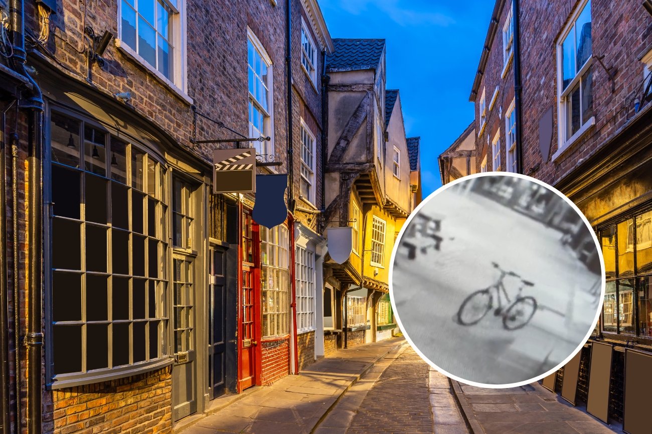 Na targowisku Shambles Market w Yorku zarejestrowano samoistnie poruszający się rower