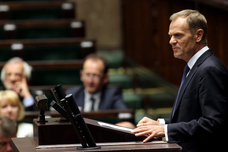 Donald Tusk odpowiada na poselskie pytania w Sejmie 25.06. 2014 roku.