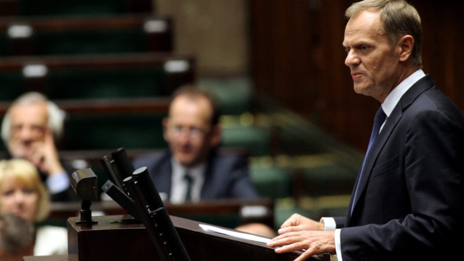 Donald Tusk odpowiada na poselskie pytania w Sejmie 25.06. 2014 roku.