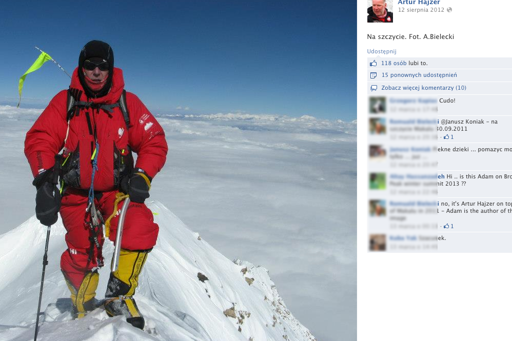 Artur Hajzer zaginął podczas wyprawy na Gaszerbrum I