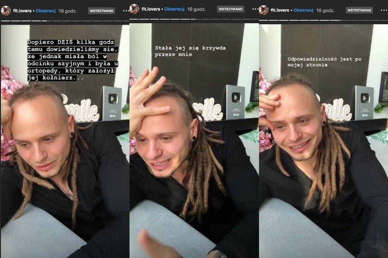 Influencer Mateusz Janusz (znany też jako Matt Meknife) z Fit Lovers zapewnił, że bierze na siebie odpowiedzialność za następstwa nieudanego salta.