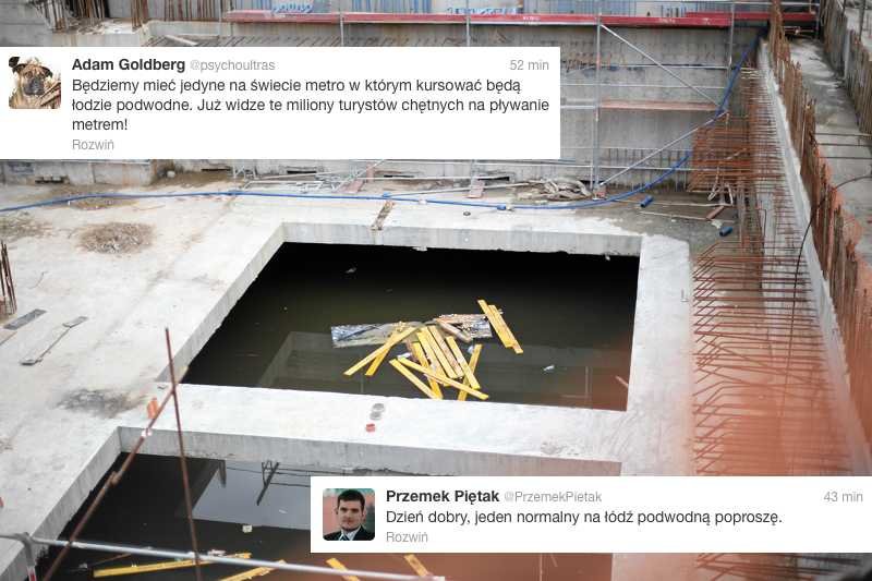 Zalana budowa stacji metra na warszawskim Powiślu