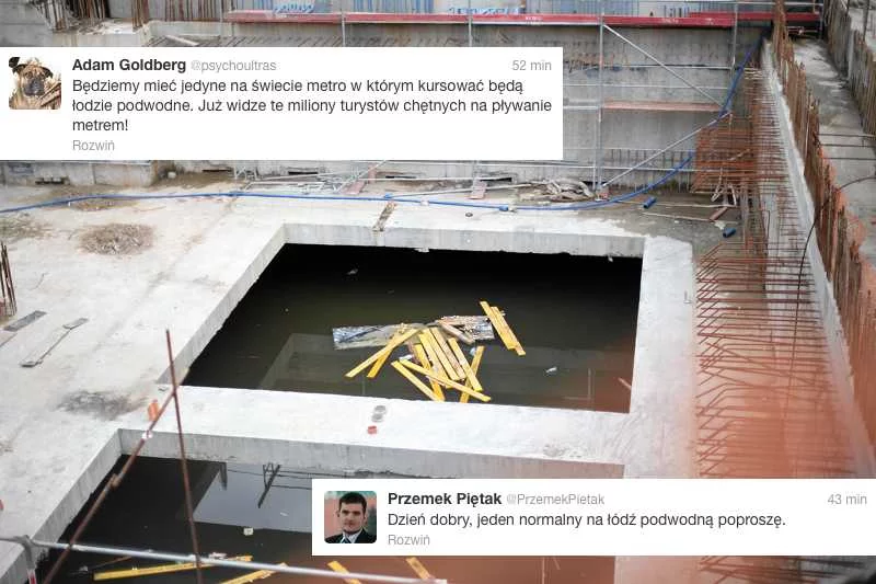 Zalana budowa stacji metra na warszawskim Powiślu