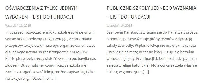 Wiele osób pisze do Fundacji listy w których opisuje skandaliczne, ich zdaniem, wypadki.