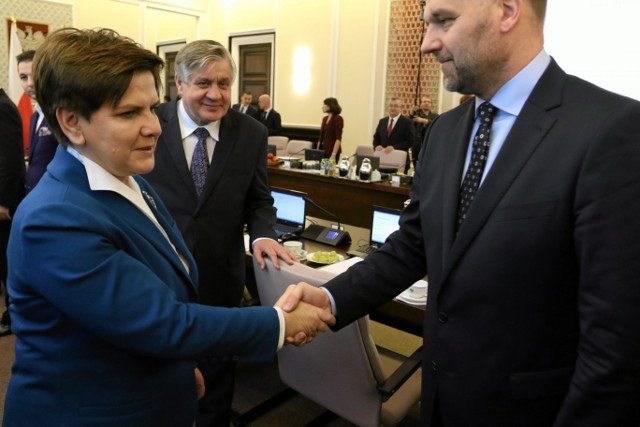 Beata Szydło i Dawid Jackiewicz.