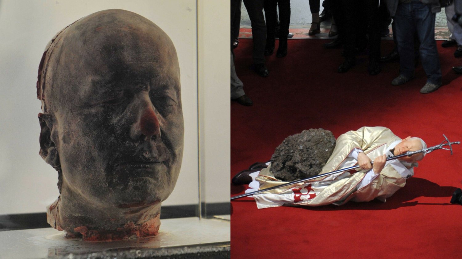 "Ja" Marc Quinn, czyli rzeźba z krwi i papież przygnieciony meteorytem ("Dziewiąta godzina"