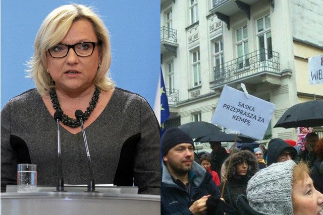 "Saska przeprasza za Kempę" stało się jednym z hitowych haseł demonstracji.