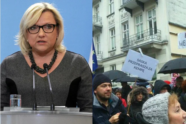 "Saska przeprasza za Kempę" stało się jednym z hitowych haseł demonstracji.