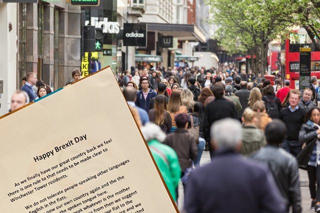 Mieszkańcy Norwich dostali ogłoszenie, że w Wielkiej Brytanii powinni mówić tylko po angielsku.