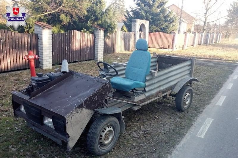 Lubelskie: Pijany mężczyzna jechał pojazdem własnej konstrukcji.