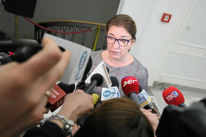 "Taśmy Kaczyńskiego". Beata Mazurek zapytana w Sejmie o zeznania Geralda Birgfellnera.