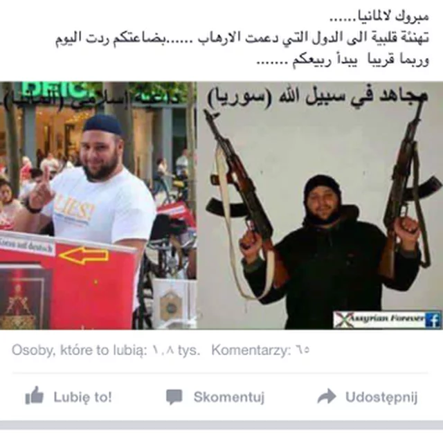 Ghaze Abdulloh, przekonuje, że wśród rzekomych uchodźców znajdą się tacy jak ten