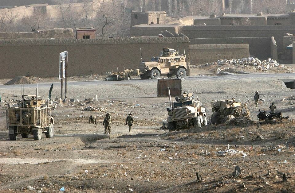 Miejsce wypadku pojazdu polskich sił.