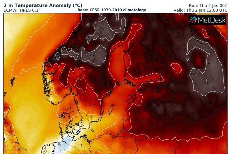 W Norwegii zarejestrowano styczniowe rekordy ciepła.