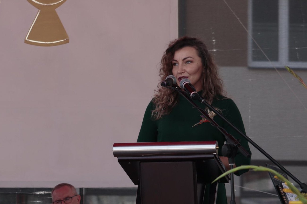 Monika Pawłowska na dożynkach w Szczebrzeszynie pojawiła się na ambonie.