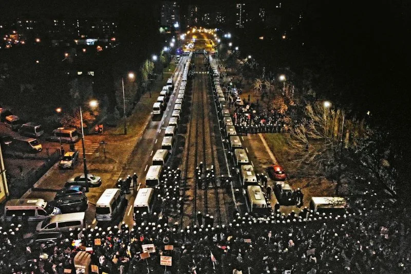Protest na Żoliborzu.