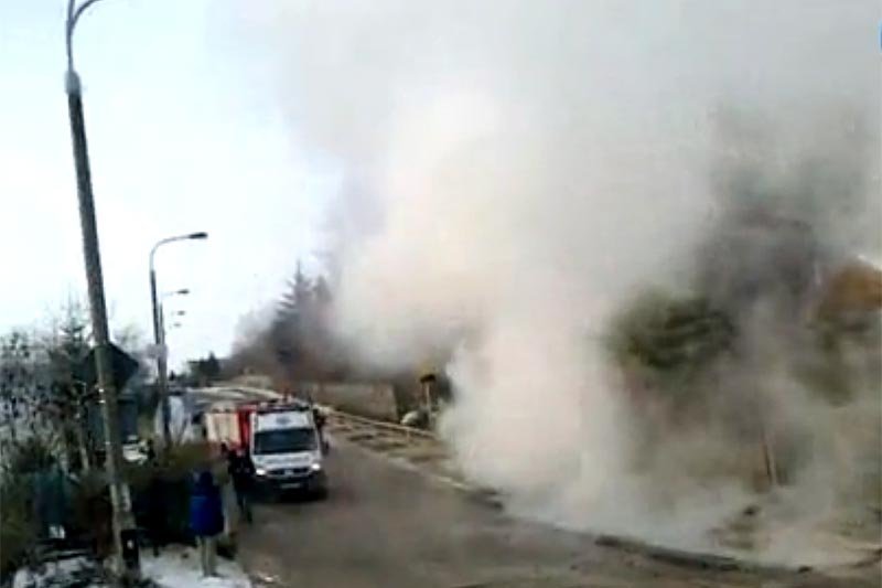 Wielka awaria rury ciepłowniczej w Gdańsku.