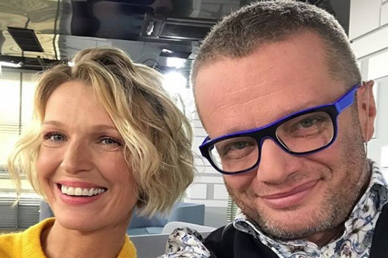 Magda Mołek i Marcin Meller na planie DDTVN.