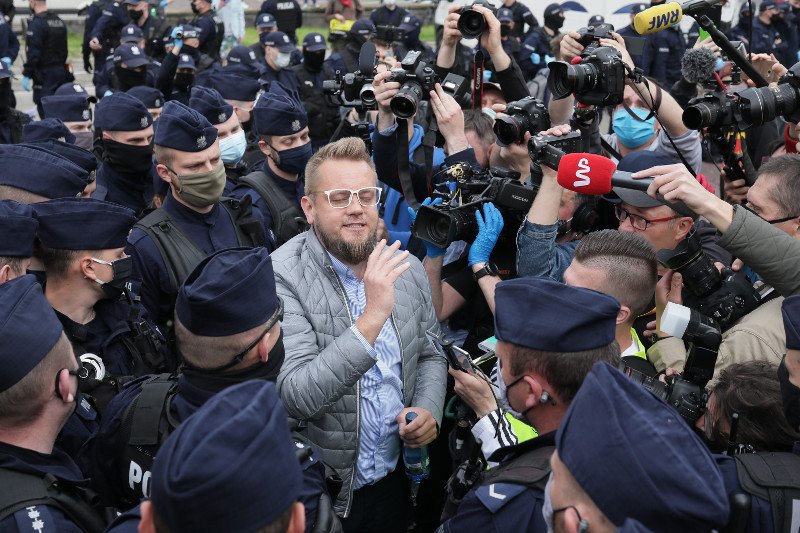 Paweł Tanajno, kandydat na urząd prezydenta RP, został zatrzymany podczas sobotniego Protestu Przedsiębiorców.