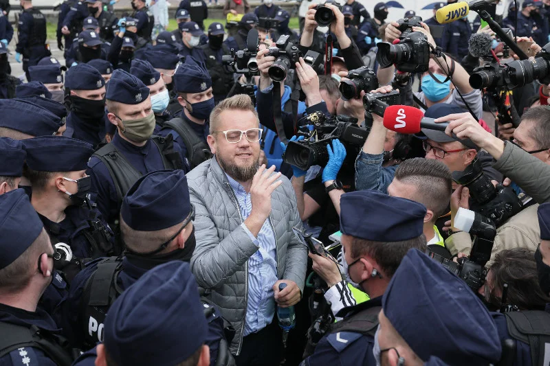 Paweł Tanajno, kandydat na urząd prezydenta RP, został zatrzymany podczas sobotniego Protestu Przedsiębiorców.