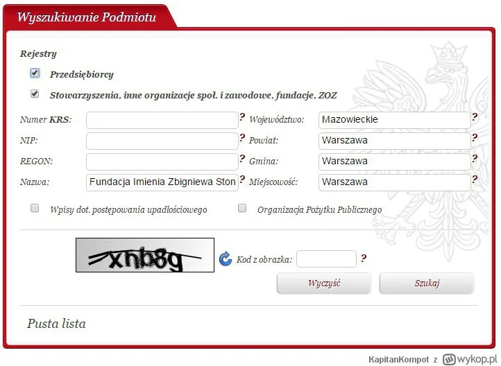 O tym, że fundacja Stonogi może nie istnieć, napisał m.in. użytkownik portalu Wykop.pl. Bez skutku próbował wyszukać fundację w rejestrze
