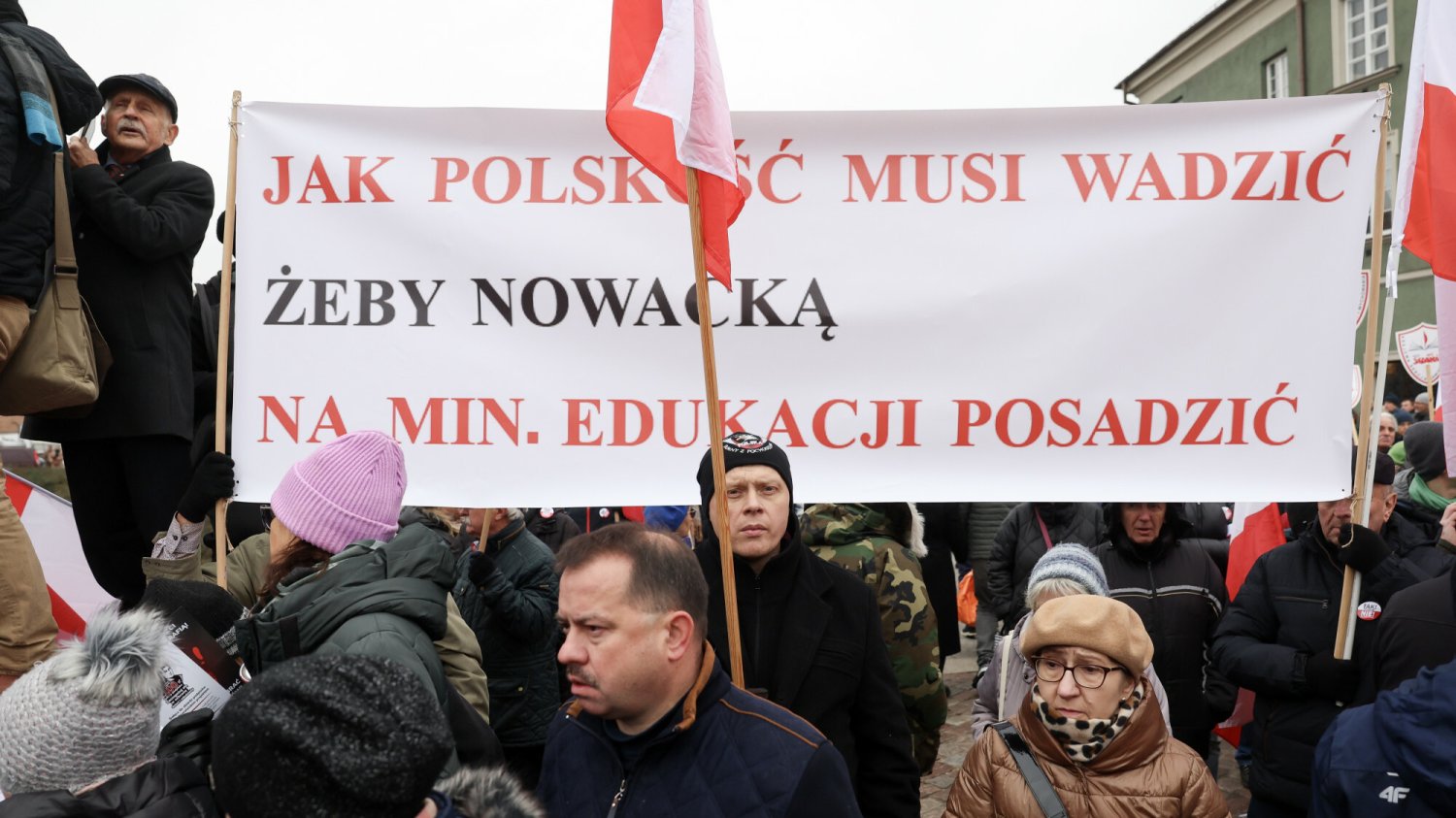 Prawicowe manifestacja w Warszawie przeciwko edukacji zdrowotnej.
