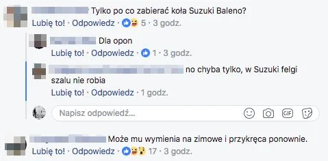 Niektórzy się śmieją, że ukradziono koła z niezbyt prestiżowego auta.