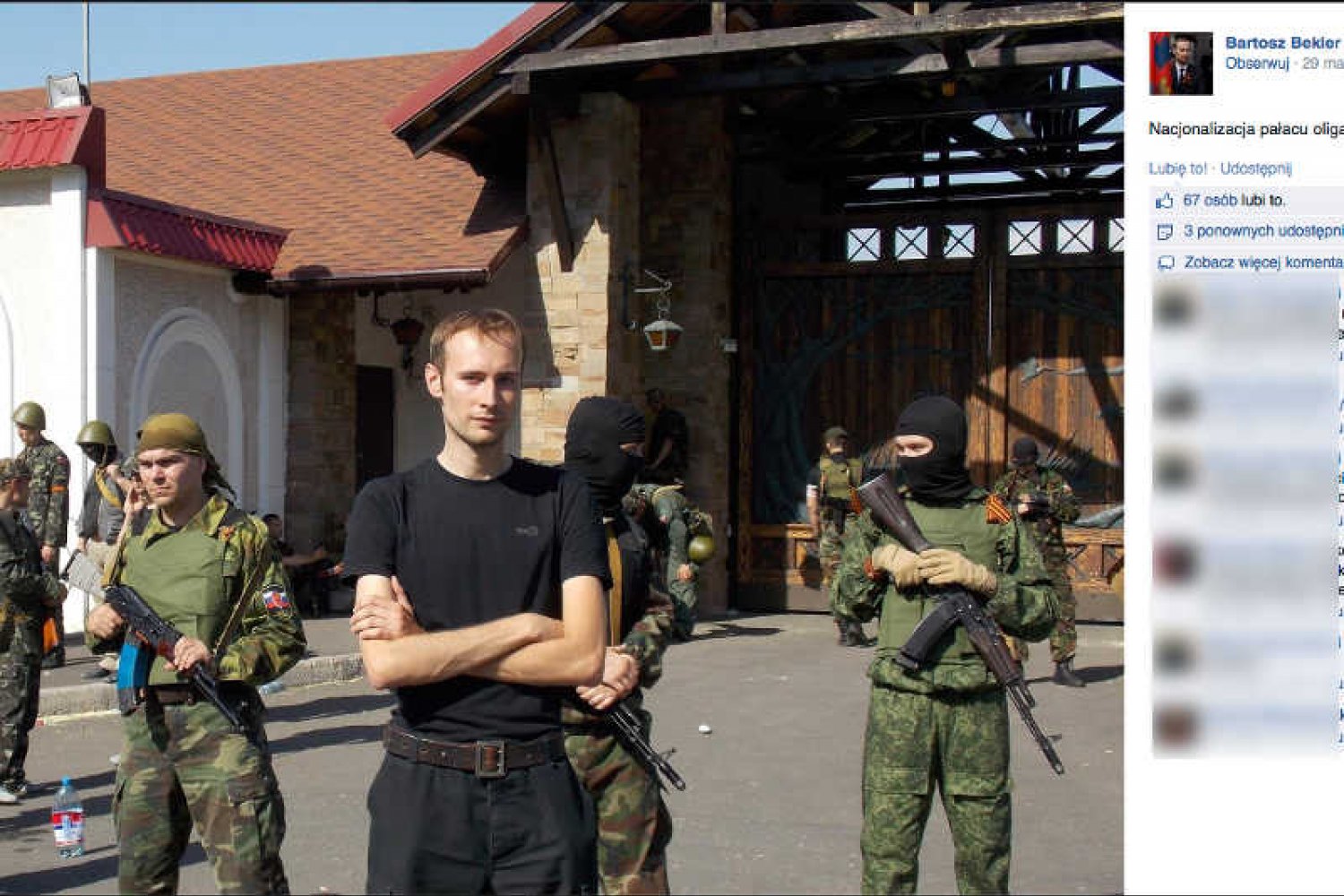 Student z Warszawy Bartosz Bekier wspiera prorosyjskich separatystów na Ukrainie