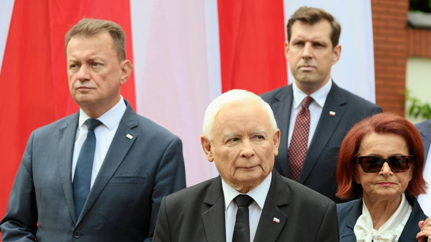 Jarosław Kaczyński, Mariusz Błaszczak, Tobiasz Bocheński.