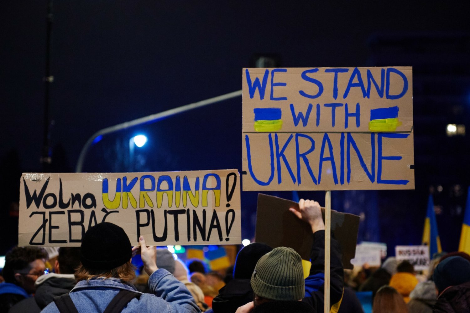 Protest przed ambasadą Rosji w Warszawie.