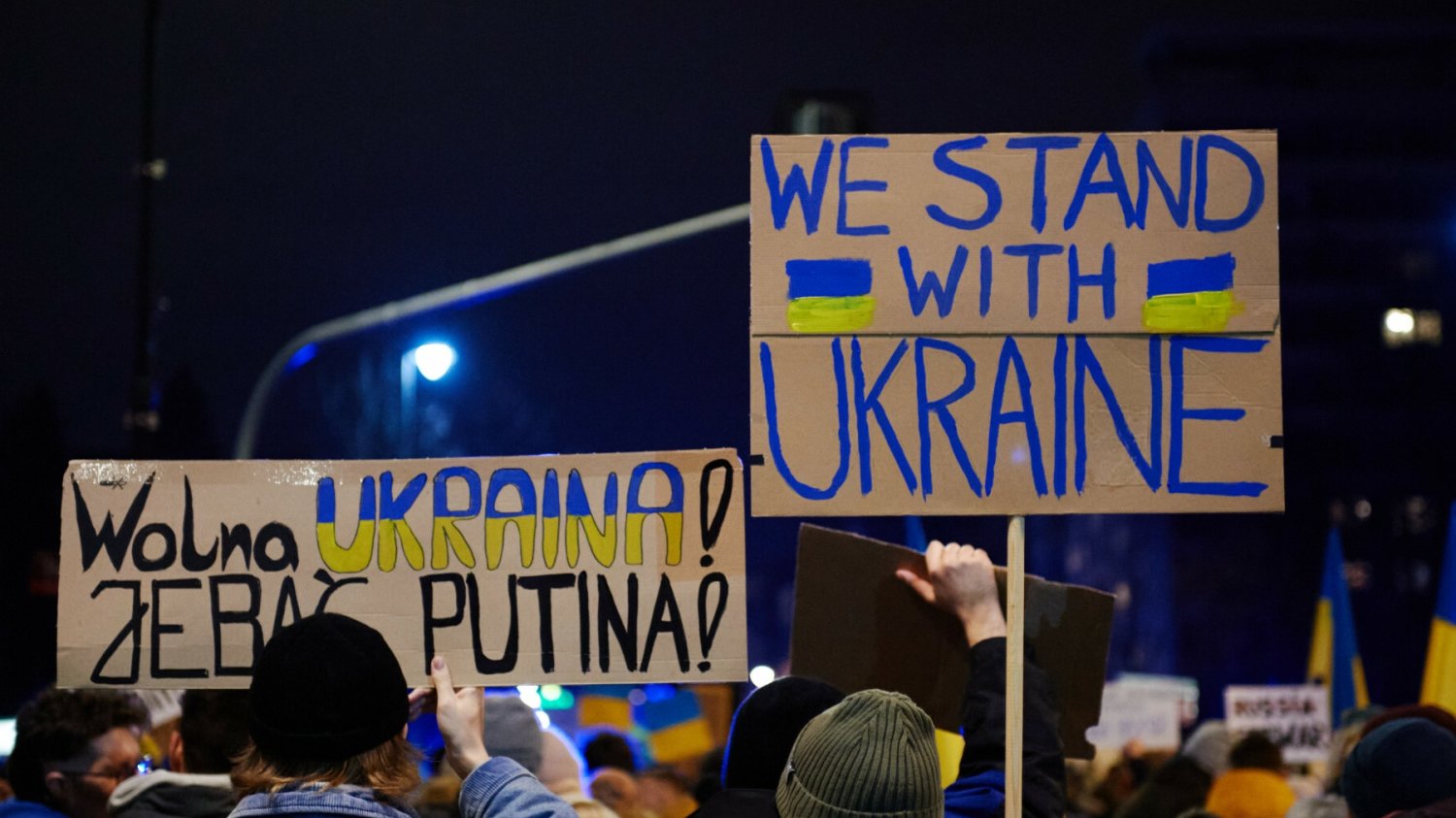 Protest przed ambasadą Rosji w Warszawie.