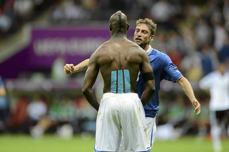 Mario Balotelli podczas półfinały Euro 2012 Włochy-Niemcy