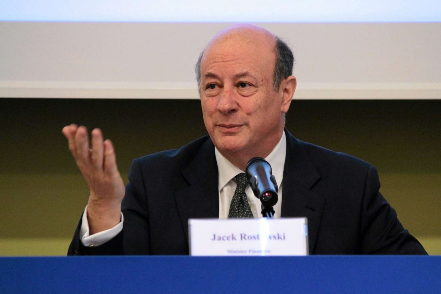 Jacek Rostowski na konferencji ministerstwa finansów