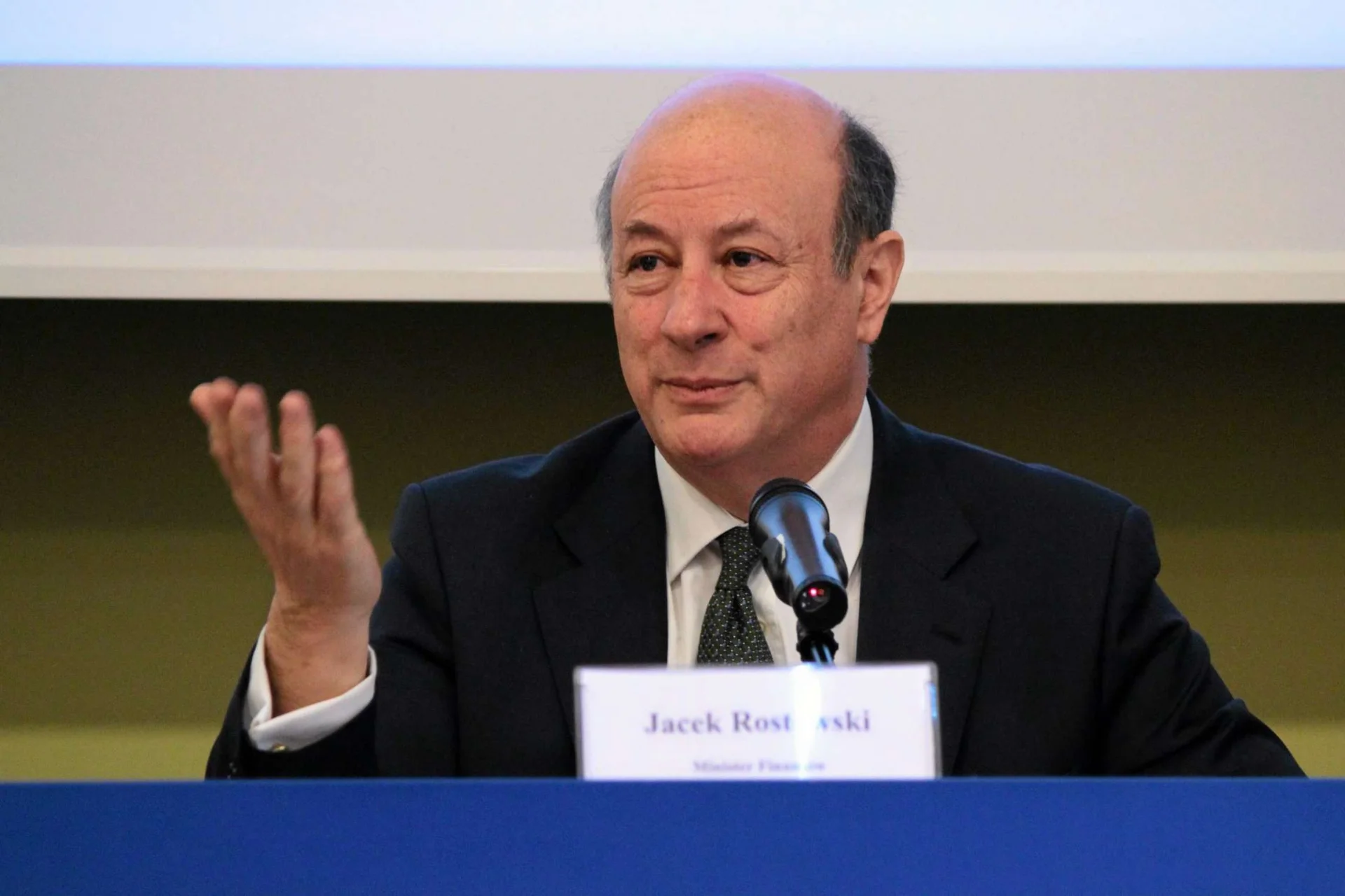 Jacek Rostowski na konferencji ministerstwa finansów