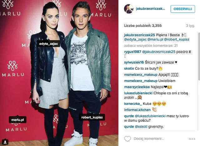 Jakub Rzeźniczak z piękna partnerką.